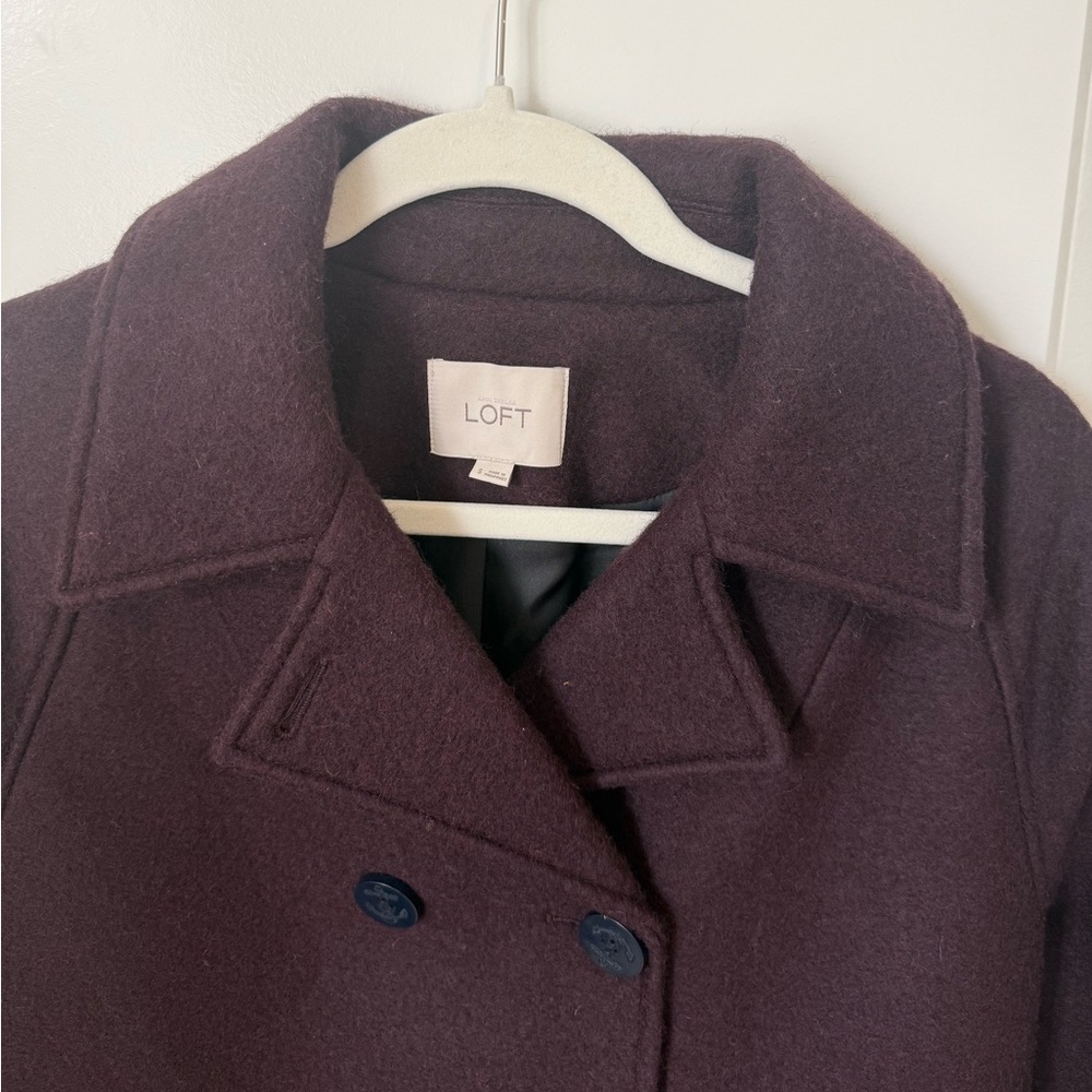 LOFT Women's Double-Breasted Coat - beautiful, dark purple
